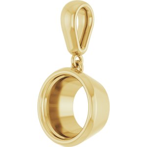 18K Yellow Gold 8.8 mm Round Charm/Pendant Mounting – image 4