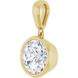 18K Yellow Gold 8.8 mm Round Charm/Pendant Mounting – image 3