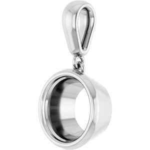 14K X1 White Gold 8.8 mm Round Charm/Pendant Mounting – image 4