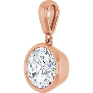 10K Rose Gold 8.8 mm Round Charm/Pendant Mounting – image 3