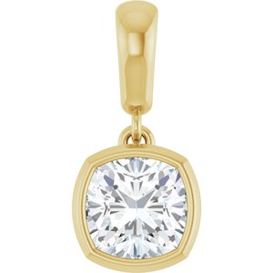 18K Yellow Gold 6x6 mm Cushion Charm/Pendant Mounting