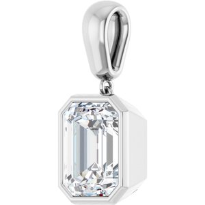 Sterling Silver 11x9 mm Emerald Charm/Pendant Mounting – image 3