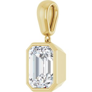 18K Yellow Gold 11x9 mm Emerald Charm/Pendant Mounting – image 3