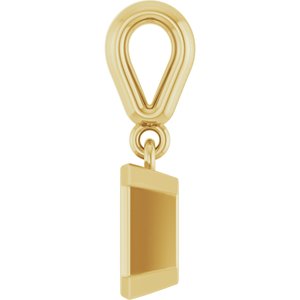 18K Yellow Gold 6x4 mm Emerald Charm/Pendant Mounting – image 6