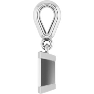 10K White Gold 6x4 mm Emerald Charm/Pendant Mounting – image 6