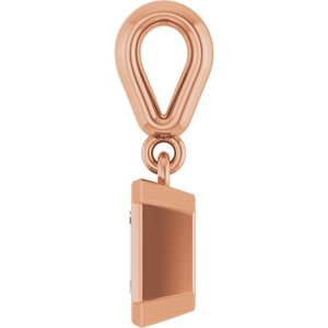 14K Rose Gold 6x4 mm Emerald Charm/Pendant Mounting – image 5