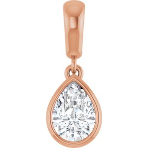 18K Rose Gold 7x5 mm Pear Charm/Pendant Mounting