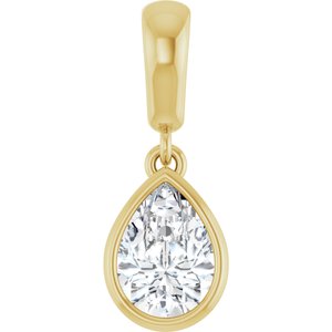 14K Yellow Gold 7x5 mm Pear Charm/Pendant Mounting