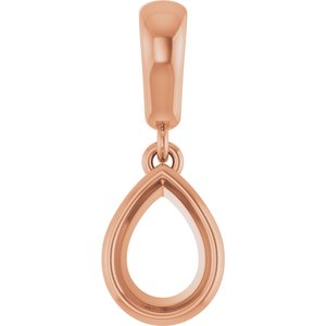 10K Rose Gold 7x5 mm Pear Charm/Pendant Mounting – image 2