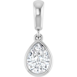 14K X1 White Gold 7x5 mm Pear Charm/Pendant Mounting