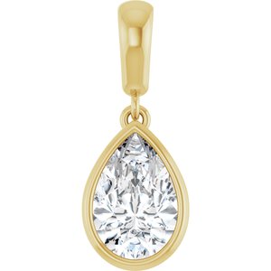 14K Yellow Gold 9x6 mm Pear Charm/Pendant Mounting
