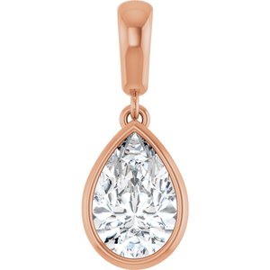 10K Rose Gold 9x6 mm Pear Charm/Pendant Mounting