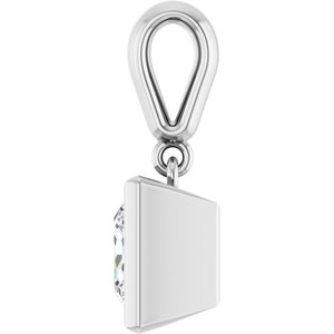 14K X1 White Gold 6.5x6.5 mm Square Charm/Pendant Mounting – image 5