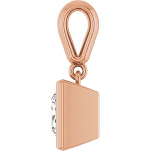 14K Rose Gold 6.5x6.5 mm Square Charm/Pendant Mounting – image 5