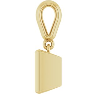 10K Yellow Gold 6.5x6.5 mm Square Charm/Pendant Mounting – image 6