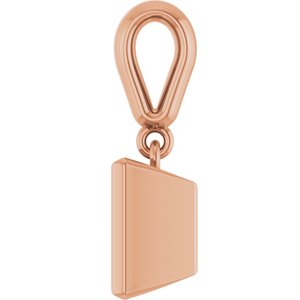 18K Rose Gold 6.5x6.5 mm Square Charm/Pendant Mounting – image 6