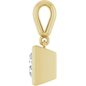 10K Yellow Gold 6.5x6.5 mm Square Charm/Pendant Mounting – image 5