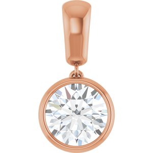 14K Rose Gold 9 mm Round Charm/Pendant Mounting