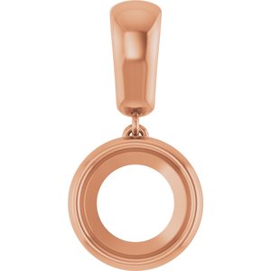 18K Rose Gold 9 mm Round Charm/Pendant Mounting – image 2