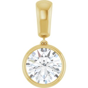 10K Yellow Gold 9 mm Round Charm/Pendant Mounting