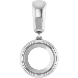 14K White Gold 9 mm Round Charm/Pendant Mounting – image 2