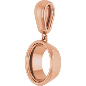 10K Rose Gold 11x9 mm Oval Charm/Pendant Mounting – image 4