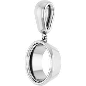 14K White Gold 11x9 mm Oval Charm/Pendant Mounting – image 4
