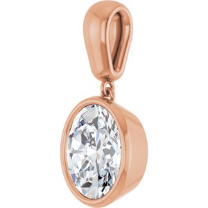 10K Rose Gold 11x9 mm Oval Charm/Pendant Mounting – image 3
