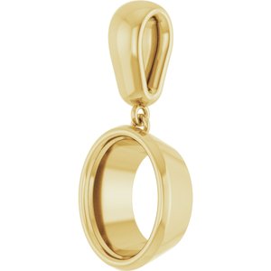 18K Yellow Gold 11x9 mm Oval Charm/Pendant Mounting – image 4