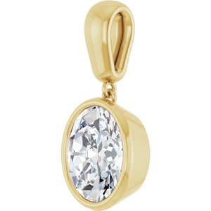 18K Yellow Gold 11x9 mm Oval Charm/Pendant Mounting – image 3