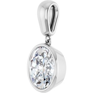 14K White Gold 11x9 mm Oval Charm/Pendant Mounting – image 3