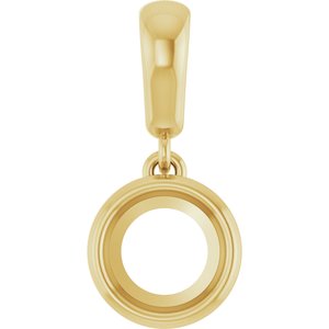 18K Yellow Gold 6 mm Round Charm/Pendant Mounting – image 2