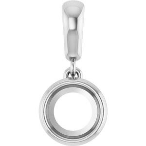 18K White Gold 6 mm Round Charm/Pendant Mounting – image 2