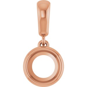 14K Rose Gold 6 mm Round Charm/Pendant Mounting – image 2