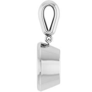 10K White Gold 11 mm Round Charm/Pendant Mounting – image 6