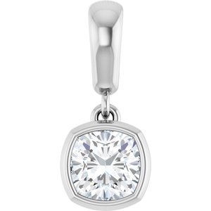 Continuum Sterling Silver 5x5 mm Cushion Charm/Pendant Mounting