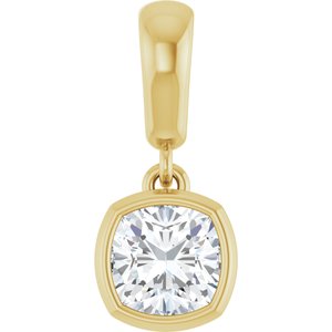 14K Yellow Gold 5x5 mm Cushion Charm/Pendant Mounting
