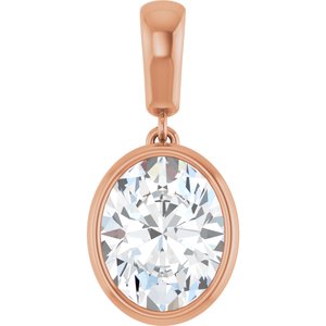 18K Rose Gold 10x8 mm Oval Charm/Pendant Mounting