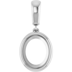 Continuum Sterling Silver 10x8 mm Oval Charm/Pendant Mounting – image 2
