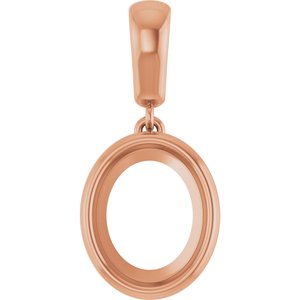 14K Rose Gold 10x8 mm Oval Charm/Pendant Mounting – image 2