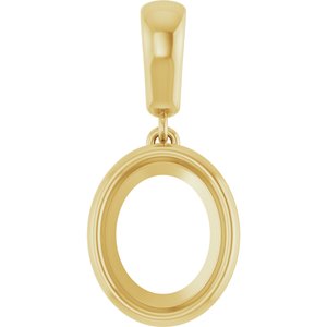 10K Yellow Gold 10x8 mm Oval Charm/Pendant Mounting – image 2