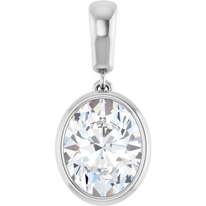 18K White Gold 10x8 mm Oval Charm/Pendant Mounting