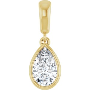 18K Yellow Gold 8x5 mm Pear Charm/Pendant Mounting