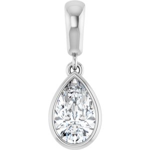 14K White Gold 8x5 mm Pear Charm/Pendant Mounting