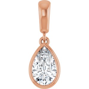 18K Rose Gold 8x5 mm Pear Charm/Pendant Mounting