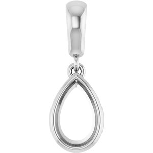 Continuum Sterling Silver 8x5 mm Pear Charm/Pendant Mounting – image 2