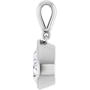 14K X1 White Gold 10x7 mm Pear Charm/Pendant Mounting – image 5
