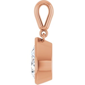 18K Rose Gold 10x7 mm Pear Charm/Pendant Mounting – image 5