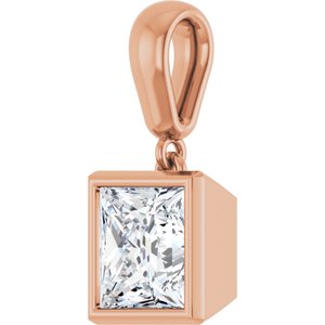 10K Rose Gold 6.5x6.5 mm Square Charm/Pendant Mounting – image 3