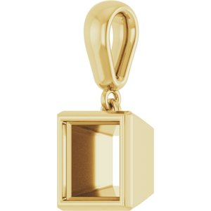 14K Yellow Gold 6.5x6.5 mm Square Charm/Pendant Mounting – image 4